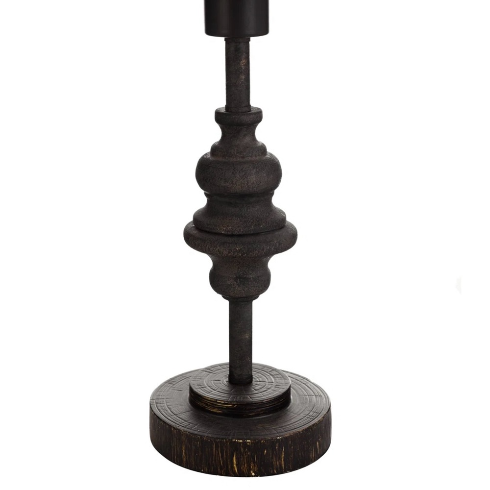 Farmhouse 20"H Black & Brown Metal and Burlap Cage Table Lamp - Picture 10 of 14